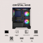 Gabinete Xtreme PC Gaming Crystal Hive, Mini-Tower, Micro-ATX/Mini-ITX, USB 2.0/3.0, sin Fuente, 5 Ventiladores Instalados, Azul - Imagen adicional 6