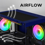 Gabinete Xtreme PC Gaming Crystal Hive, Mini-Tower, Micro-ATX/Mini-ITX, USB 2.0/3.0, sin Fuente, 5 Ventiladores Instalados, Azul - Imagen adicional 8