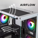 Gabinete Xtreme PC Gaming MG-36013, Mini-Tower, Micro-ATX/Mini-ITX, USB 2.0/3.0, sin Fuente, 5 Ventiladores Instalados, Negro/Blanco - Imagen adicional 7