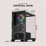 Gabinete Xtreme PC Gaming MG-36013, Mini-Tower, Micro-ATX/Mini-ITX, USB 2.0/3.0, sin Fuente, 5 Ventiladores Instalados, Negro/Blanco - Imagen adicional 6