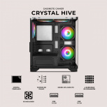 Gabinete Xtreme PC Gaming MG-36013, Mini-Tower, Micro-ATX/Mini-ITX, USB 2.0/3.0, sin Fuente, 5 Ventiladores Instalados, Negro/Blanco - Imagen adicional 5