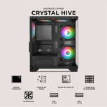 Gabinete Xtreme PC Gaming Crystal Hive, Mini-Tower, Micro-ATX/Mini-ITX, USB 2.0/3.0, sin Fuente, 5 Ventiladores Instalados, Gris - Imagen adicional 5