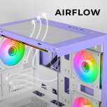 Gabinete Xtreme PC Gaming Crystal Hive, Mini-Tower, Micro-ATX/Mini-ITX, USB 2.0/3.0, sin Fuente, 5 Ventiladores Instalados, Morado - Imagen adicional 7