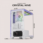 Gabinete Xtreme PC Gaming Crystal Hive, Mini-Tower, Micro-ATX/Mini-ITX, USB 2.0/3.0, sin Fuente, 5 Ventiladores Instalados, Morado - Imagen adicional 6