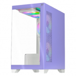 Gabinete Xtreme PC Gaming Crystal Hive, Mini-Tower, Micro-ATX/Mini-ITX, USB 2.0/3.0, sin Fuente, 5 Ventiladores Instalados, Morado - Imagen adicional 1