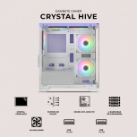 Gabinete Xtreme PC Gaming Crystal Hive, Mini-Tower, Micro-ATX/Mini-ITX, USB 2.0/3.0, sin Fuente, 5 Ventiladores Instalados, Morado - Imagen adicional 5
