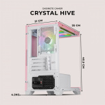 Gabinete Xtreme PC Gaming CXT3600PK, Mini-Tower, Micro-ATX/Mini-ITX, USB 2.0/3.0, sin Fuente, 5 Ventiladores Instalados, Rosa - Imagen adicional 6