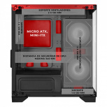 Gabinete Xtreme PC Gaming Crystal Hive, Mini-Tower, Micro-ATX/Mini-ITX, USB 2.0/3.0, sin Fuente, 5 Ventiladores Instalados, Rojo - Imagen adicional 3