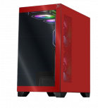 Gabinete Xtreme PC Gaming Crystal Hive, Mini-Tower, Micro-ATX/Mini-ITX, USB 2.0/3.0, sin Fuente, 5 Ventiladores Instalados, Rojo - Imagen adicional 1