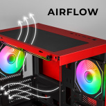 Gabinete Xtreme PC Gaming Crystal Hive, Mini-Tower, Micro-ATX/Mini-ITX, USB 2.0/3.0, sin Fuente, 5 Ventiladores Instalados, Rojo - Imagen adicional 8