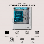 Gabinete Xtreme PC Gaming NYX, Mini-Tower, Micro-ATX, USB 2.0/3.0, sin Fuente, 3 Ventiladores Instalados, Blanco - Imagen adicional 5