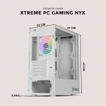 Gabinete Xtreme PC Gaming NYX, Mini-Tower, Micro-ATX, USB 2.0/3.0, sin Fuente, 3 Ventiladores Instalados, Blanco - Imagen adicional 6