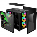 Gabinete Xtreme PC Gaming Counter Strike Edition, Midi-Tower, ATX/Micro-ATX/Mini-ITX, USB 2.0/3.0, sin Fuente, 4 Ventiladores Instalados, Negro - Imagen adicional 5