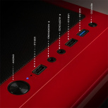 Gabinete Xtreme PC Gaming MG-23140, Midi-Tower, ATX/Micro-ATX/ITX, USB 2.0/3.0, sin Fuente, 4 Ventiladores Instalados, Negro/Rojo - Imagen adicional 3