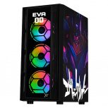Gabinete Xtreme PC Gaming Evangelion 00, Midi-Tower, ATX/Micro-ATX, USB 2.0/3.0, sin Fuente, 4 Ventiladores Instalados, Negro - Imagen adicional 1
