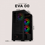 Gabinete Xtreme PC Gaming Evangelion 00, Midi-Tower, ATX/Micro-ATX, USB 2.0/3.0, sin Fuente, 4 Ventiladores Instalados, Negro - Imagen adicional 6