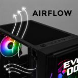 Gabinete Xtreme PC Gaming Evangelion 00, Midi-Tower, ATX/Micro-ATX, USB 2.0/3.0, sin Fuente, 4 Ventiladores Instalados, Negro - Imagen adicional 7