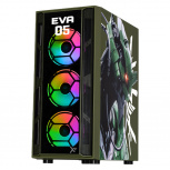 Gabinete Xtreme PC Gaming Evangelion 05 Comic, Midi-Tower, ATX/Micro-ATX/Mini-ITX, USB 2.0/3.0, sin Fuente, 4 Ventiladores Instalados, Verde - Imagen adicional 1