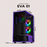 Gabinete Xtreme PC Gaming Evangelion 01 Comic, Midi-Tower, ATX/Micro-ATX/Mini-ITX, USB 2.0/3.0, con Fuente de No disponible, 4 Ventiladores Instalados, Morado - Imagen adicional 6