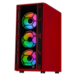 Gabinete Xtreme PC Gaming Kronos, Midi-Tower, ATX/Micro-ATX/Mini-ITX, USB 2.0/3.0, sin Fuente, 4 Ventiladores Instalados, Rojo - Imagen adicional 1