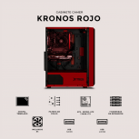 Gabinete Xtreme PC Gaming Kronos, Midi-Tower, ATX/Micro-ATX/Mini-ITX, USB 2.0/3.0, sin Fuente, 4 Ventiladores Instalados, Rojo - Imagen adicional 3
