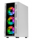 Gabinete Xtreme PC Gaming Kronos, Midi-Tower, ATX/Micro-ATX/Mini-ITX, USB 2.0/3.0, con Fuente de 600W, 4 Ventiladores Instalados, Blanco - Imagen adicional 1