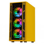Gabinete Xtreme PC Gaming MG-23084, Midi-Tower, ATX/Micro-ATX/ITX, USB 2.0/3.0, sin Fuente, 4 Ventiladores Instalados, Amarillo - Imagen adicional 1