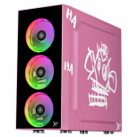 Gabinete Xtreme PC Gaming Jinx, Midi-Tower, ATX/Micro-ATX/Mini-ITX, USB 2.0/3.0, sin Fuente, 4 Ventiladores Instalados, Rosa - Imagen adicional 1