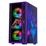 Gabinete Xtreme PC Gaming Minecraft Ender Dragon, Midi-Tower, ATX/Micro-ATX/Mini-ITX, USB 2.0/3.0, sin Fuente, 4 Ventiladores Instalados, Morado - Imagen adicional 1