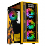 Gabinete Xtreme PC Gaming Mortal Kombat Edition, Midi-Tower, ATX/Micro-ATX/Mini-ITX, USB 2.0/3.0, sin Fuente, 4 Ventiladores Instalados, Amarillo
