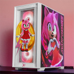 Gabinete Xtreme PC Gaming Sonic Amy Ring Edition, Mini-Tower, Micro-ATX/Mini-ITX, USB 2.0/3.0, sin Fuente, 4 Ventiladores Instalados, Blanco - Imagen adicional 2