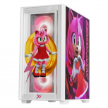 Gabinete Xtreme PC Gaming Sonic Amy Ring Edition, Mini-Tower, Micro-ATX/Mini-ITX, USB 2.0/3.0, sin Fuente, 4 Ventiladores Instalados, Blanco - Imagen adicional 1