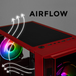 Gabinete Xtreme PC Gaming MG-23059 Ed. Scarlet Dragon, Full Tower, ATX/EATX/Micro-ATX/Mini-ITX, USB 2.0/3.0, sin Fuente, 4 Ventiladores Instalados, Negro/Rojo - Imagen adicional 7