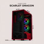 Gabinete Xtreme PC Gaming MG-23059 Ed. Scarlet Dragon, Full Tower, ATX/EATX/Micro-ATX/Mini-ITX, USB 2.0/3.0, sin Fuente, 4 Ventiladores Instalados, Negro/Rojo - Imagen adicional 6