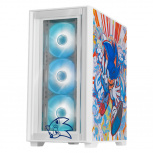 Gabinete Xtreme PC Gaming SonicHedgehog, Micro-Tower, Micro-ATX/Mini-ITX, USB 2.0/3.0, sin Fuente, 4 Ventiladores Instalados, Blanco - Imagen adicional 1