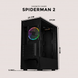 Gabinete Xtreme PC Gaming Spider-ManIIV2, Micro-Tower, Micro-ATX/Mini-ITX, USB 2.0, sin Fuente, 3 Ventiladores Instalados, Negro - Imagen adicional 5