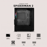 Gabinete Xtreme PC Gaming Spider-ManIIV2, Micro-Tower, Micro-ATX/Mini-ITX, USB 2.0, sin Fuente, 3 Ventiladores Instalados, Negro - Imagen adicional 3