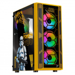 Gabinete Xtreme PC Gaming MG-23139, Midi-Tower, ATX/Micro-ATX/ITX, USB 2.0/3.0, sin Fuente, 4 Ventiladores Instalados, Negro/Amarillo