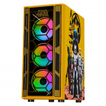 Gabinete Xtreme PC Gaming MG-23139, Midi-Tower, ATX/Micro-ATX/ITX, USB 2.0/3.0, sin Fuente, 4 Ventiladores Instalados, Negro/Amarillo - Imagen adicional 1