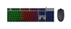 Kit Gamer de Teclado y Mouse Xtreme PC Gaming Battle Chief, Alámbrico, USB, Gris, Español