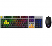 Kit Gamer de Teclado y Mouse Xtreme PC Gaming KXTGK2YG, Inalámbrico, USB, Multicolor, Español