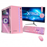Computadora Gamer Xtreme PC Gaming CM-05071, Intel Celeron J4125 2GHz, 16GB, 500GB SSD, Wi-Fi, Windows 10 Prueba, Rosa ― incluye Monitor 23.8