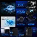 Computadora Xtreme PC Gaming CM-05148, Intel Celeron N4020, 8GB, 250GB SSD, Wi-Fi, Windows 11 Prueba + Teclado/Mouse/Monitor de 21.5" - Imagen adicional 3