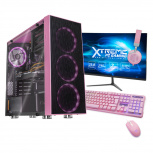 Computadora Gamer Xtreme PC Gaming CM-05393, AMD Ryzen 5 5500 3.60GHz, 16GB, 500GB SSD, Wi-Fi, AMD Radeon RX 6600, Windows 10 Prueba, Rosa ― incluye Monitor 23.8", Teclado, Mouse y Audífonos