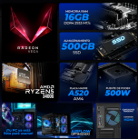 Computadora Xtreme PC Gaming CM-05570, AMD Ryzen 5 3400G, 16GB, 500GB SSD, Wi-Fi, Windows 11 Prueba - Imagen adicional 2