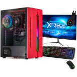Computadora Gamer Xtreme PC Gaming CM-50112, AMD Ryzen 5 5600G 3.90GHz, 8GB, 250GB SSD, Adaptador WiFi, Windows 10 Prueba, Rojo ― incluye Monitor de 23.8, Teclado, Mouse y Audífonos