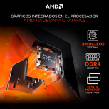 Computadora Xtreme PC Gaming CM-05588, AMD Ryzen 7 5700G, 16GB, 500GB SSD, Wi-Fi, Windows 11 Prueba + Teclado/Mouse/Monitor de 24.5" - Imagen adicional 5