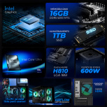 Computadora Xtreme PC Gaming CM-05576, Intel Core Ultra 5 225, 16GB, 1TB SSD, Wi-Fi, Windows 11 Prueba - Imagen adicional 3