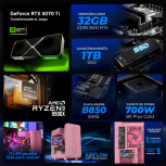 Computadora Gamer Xtreme PC Gaming CM-60088, AMD Ryzen 9 9900X, NVIDIA GeForce RTX 5070 Ti, 32GB, 1TB SSD, Wi-Fi, Windows 11 Prueba - Imagen adicional 3