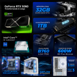 Computadora Gamer Xtreme PC Gaming CM-50393, Intel Core i9-14900KF, NVIDIA GeForce RTX 5060, 32GB, 1TB SSD, Wi-Fi, Windows 11 Prueba + Teclado/Mouse/Monitor de 31.5" - Imagen adicional 4